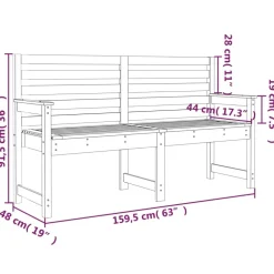 Best FinePRICE Puutarhapenkki 109x48x91,5 cm, douglaskuusi