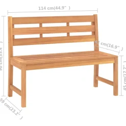 FinePRICE Puutarhapenkki 114 x 59 x 90 cm, tiikkiä
