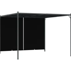 Best FinePRICE Puutarhapergola rullattavalla katolla 3x3 m antrasiitti (49324)