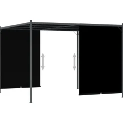 Best FinePRICE Puutarhapergola rullattavalla katolla 3x3 m antrasiitti (49324)