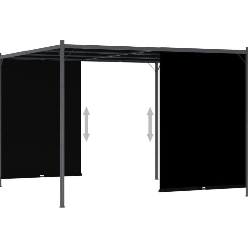 Best FinePRICE Puutarhapergola rullattavalla katolla 3x3 m antrasiitti (49324)