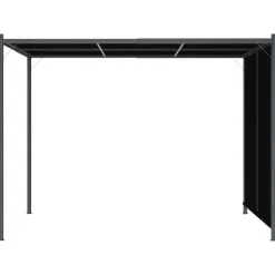 Best FinePRICE Puutarhapergola rullattavalla katolla 3x3 m antrasiitti (49324)