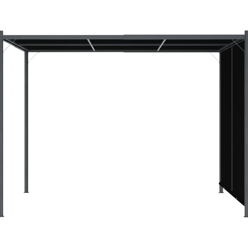 Best FinePRICE Puutarhapergola rullattavalla katolla 3x3 m antrasiitti (49324)
