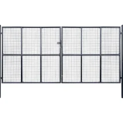 Online FinePRICE Puutarhaportti galvanoitu teräsverkko 400x200cm harmaa