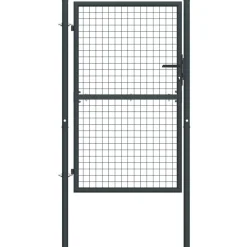 Hot FinePRICE Puutarhaportti galvanoitu teräsverkko 100x250cm harmaa