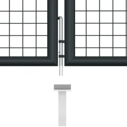 Outlet FinePRICE Puutarhaportti galvanoitu teräsverkko 400x125cm harmaa