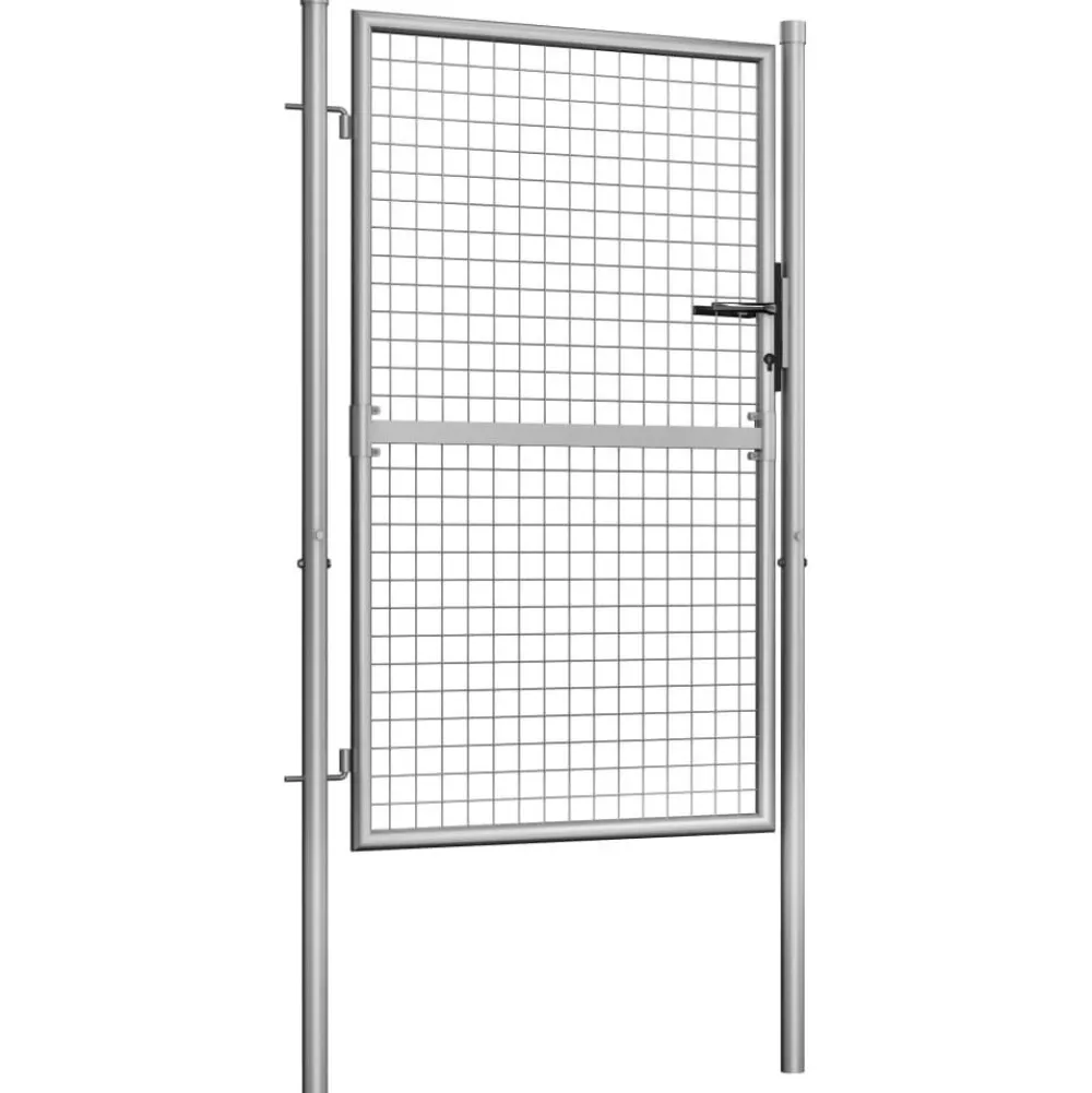 Discount FinePRICE Puutarhaportti galvanoitu teräs 105x175cm hopea
