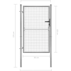 Discount FinePRICE Puutarhaportti galvanoitu teräs 105x175cm hopea