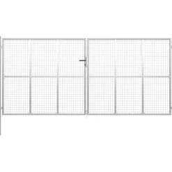 Discount FinePRICE Puutarhaportti galvanoitu teräs 415x225cm hopea