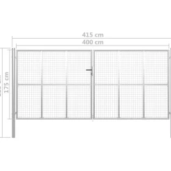 Discount FinePRICE Puutarhaportti galvanoitu teräs 415x225cm hopea