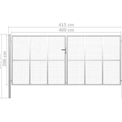FinePRICE Puutarhaportti galvanoitu teräs 415x250cm hopea