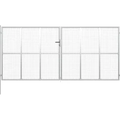 FinePRICE Puutarhaportti galvanoitu teräs 415x250cm hopea