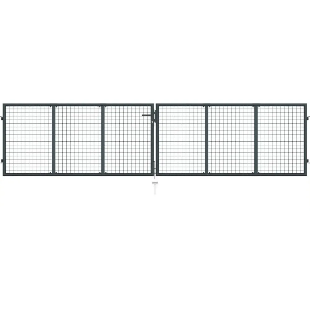 Best FinePRICE Puutarhaportti galvanoitu teräs 400x175cm harmaa