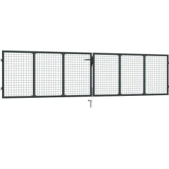 Best FinePRICE Puutarhaportti galvanoitu teräs 400x150cm harmaa
