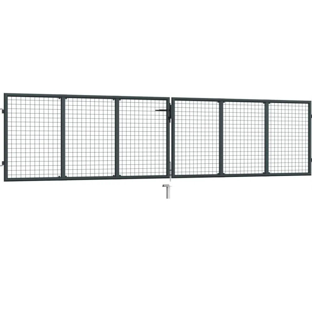 Best FinePRICE Puutarhaportti galvanoitu teräs 400x150cm harmaa