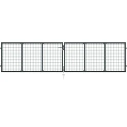 Best FinePRICE Puutarhaportti galvanoitu teräs 400x150cm harmaa