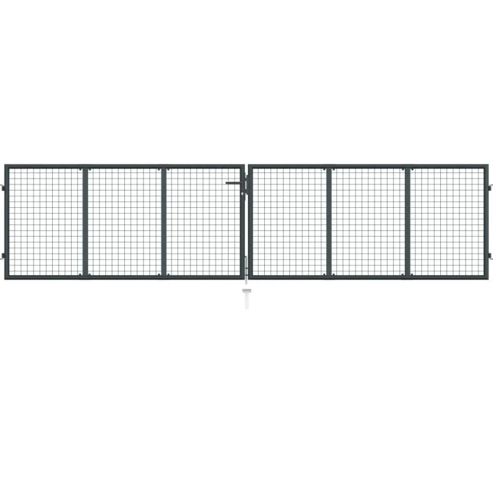 Best FinePRICE Puutarhaportti galvanoitu teräs 400x150cm harmaa
