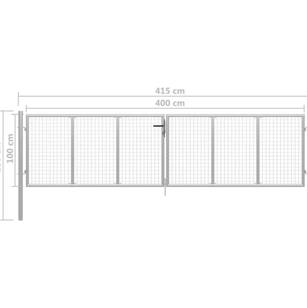 Discount FinePRICE Puutarhaportti galvanoitu teräs 415x150cm hopea