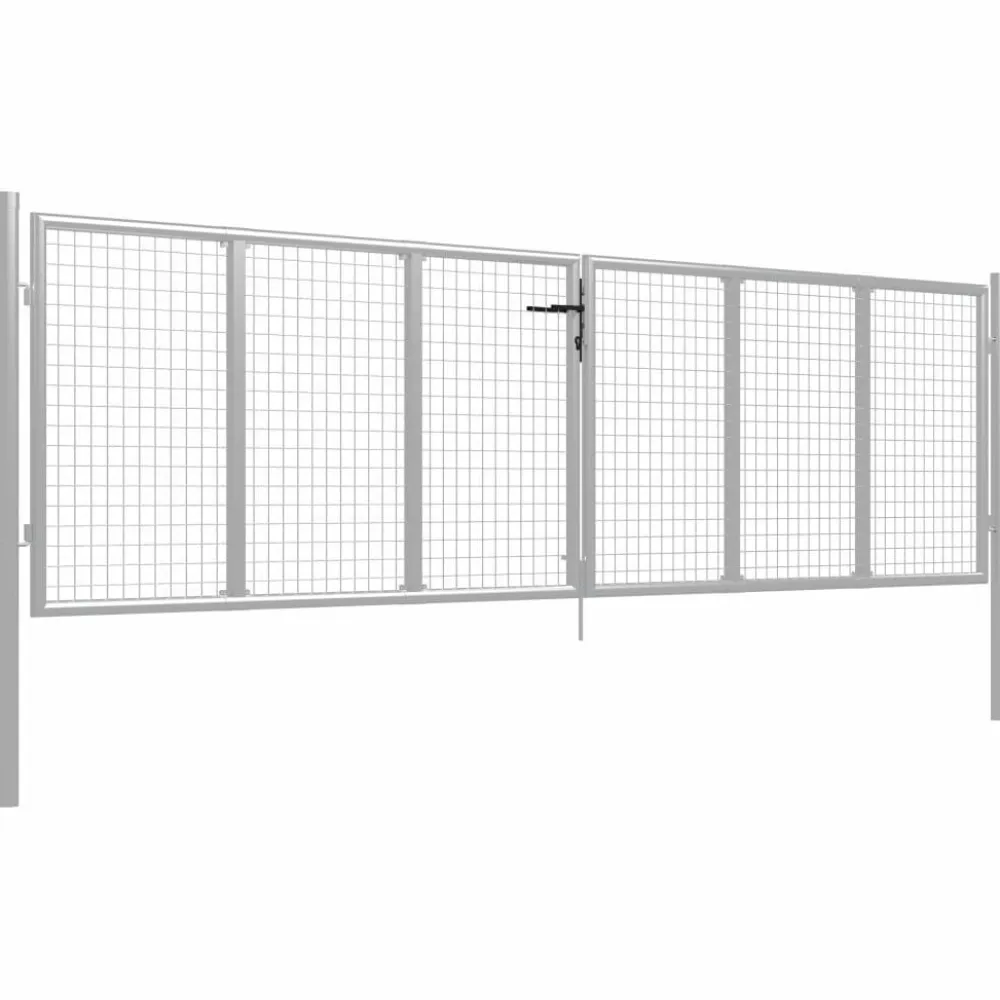 Discount FinePRICE Puutarhaportti galvanoitu teräs 415x150cm hopea