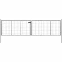 Discount FinePRICE Puutarhaportti galvanoitu teräs 415x150cm hopea