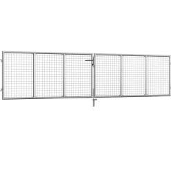 Outlet FinePRICE Puutarhaportti galvanoitu teräs 415x125cm hopea