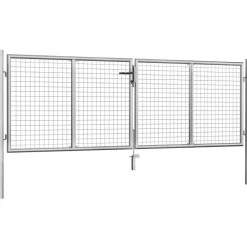 Online FinePRICE Puutarhaportti galvanoitu teräs 306x125cm hopea