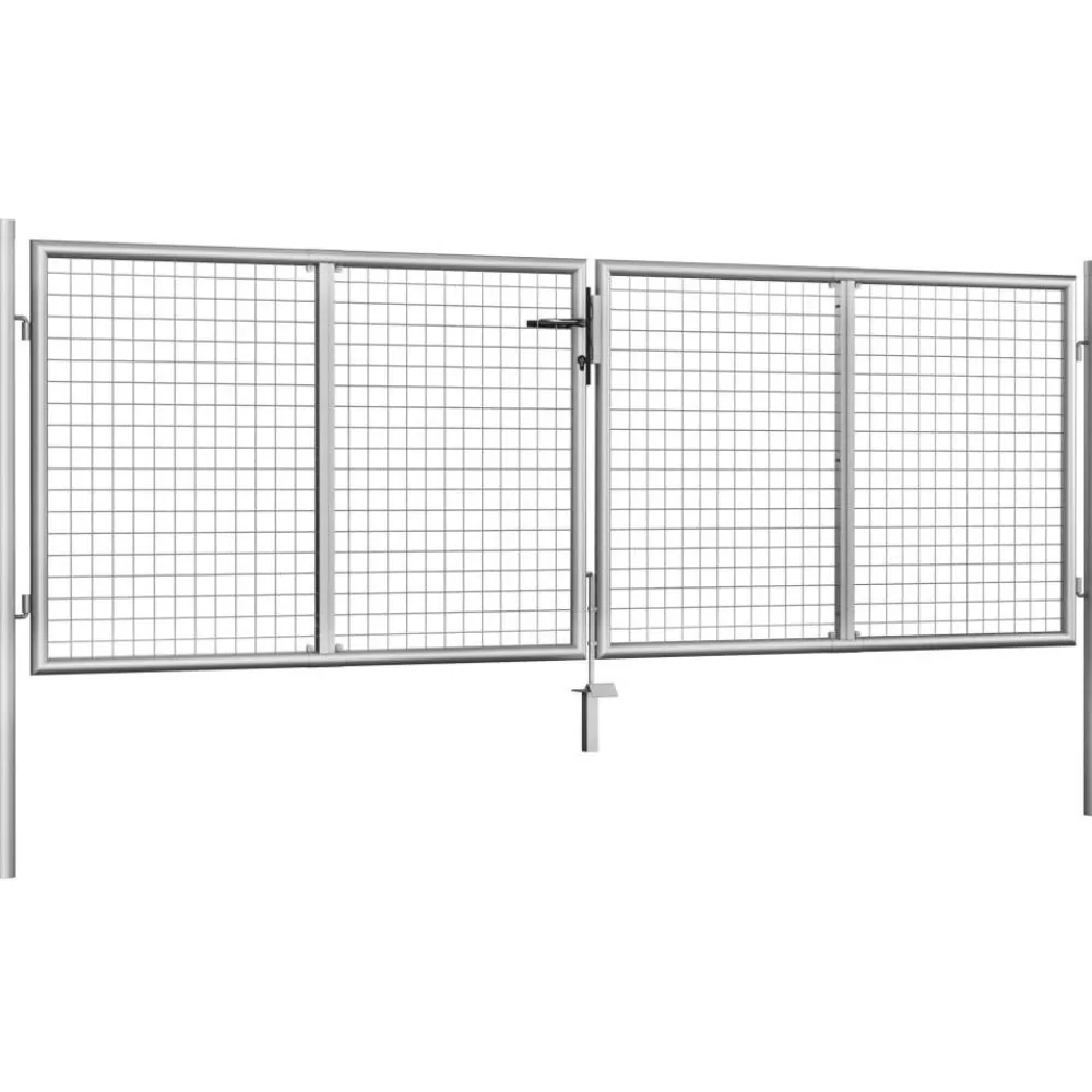 Online FinePRICE Puutarhaportti galvanoitu teräs 306x125cm hopea