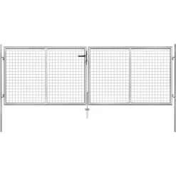 Online FinePRICE Puutarhaportti galvanoitu teräs 306x125cm hopea
