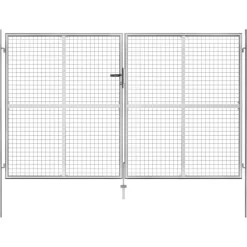 Best FinePRICE Puutarhaportti galvanoitu teräs 306x200cm hopea