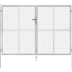 New FinePRICE Puutarhaportti galvanoitu teräs 306x225cm hopea