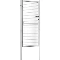Sale FinePRICE Puutarhaportti galvanoitu teräs 105x225cm hopea