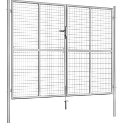 Sale FinePRICE Puutarhaportti galvanoitu teräs 306x250cm hopea