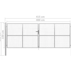 Clearance FinePRICE Puutarhaportti galvanoitu teräs 415x200cm hopea
