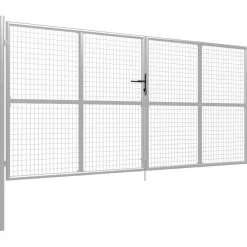 Clearance FinePRICE Puutarhaportti galvanoitu teräs 415x200cm hopea
