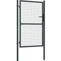 Online FinePRICE Puutarhaportti galvanoitu teräsverkko 100x200cm harmaa