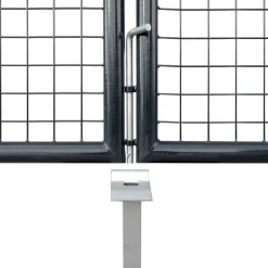 New FinePRICE Puutarhaportti galvanoitu teräsverkko 400x175cm harmaa
