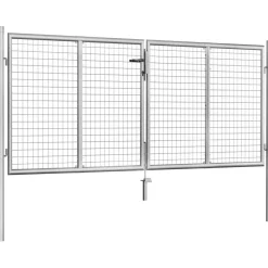 Online FinePRICE Puutarhaportti galvanoitu teräs 306x150cm hopea