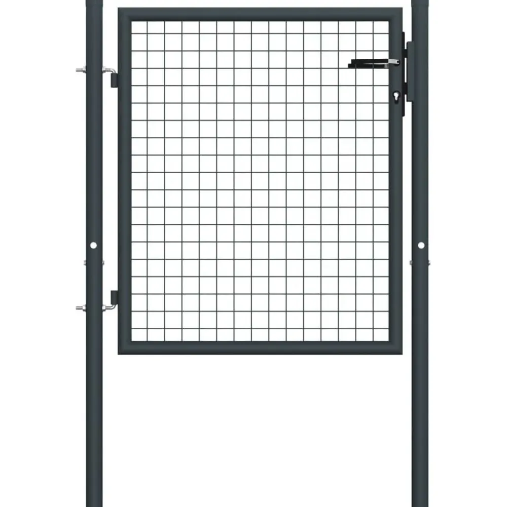 Best FinePRICE Puutarhaportti galvanoitu teräsverkko 100x125cm harmaa