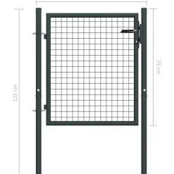 Best FinePRICE Puutarhaportti galvanoitu teräsverkko 100x125cm harmaa