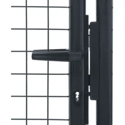 Outlet FinePRICE Puutarhaportti galvanoitu teräsverkko 100x175cm harmaa