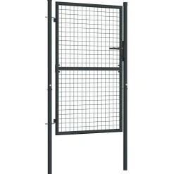 Outlet FinePRICE Puutarhaportti galvanoitu teräsverkko 100x175cm harmaa