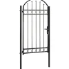 Clearance FinePRICE Puutarhaportti kaareva teräs 100x250cm musta
