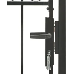 Clearance FinePRICE Puutarhaportti kaareva teräs 100x250cm musta