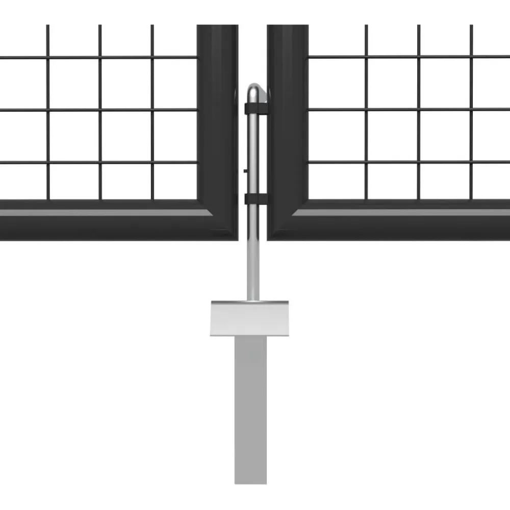Discount FinePRICE Puutarhaportti käyntiovella teräs 400x75cm antrasiitti
