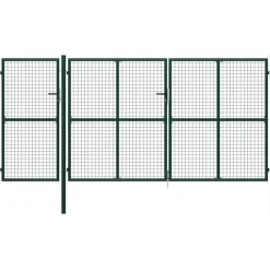 FinePRICE Puutarhaportti käyntiovella teräs 400x200cm vihreä