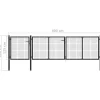 Discount FinePRICE Puutarhaportti käyntiovella teräs 400x100cm antrasiitti