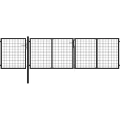 Discount FinePRICE Puutarhaportti käyntiovella teräs 400x100cm antrasiitti