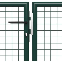 Outlet FinePRICE Puutarhaportti käyntiovella teräs 400x100cm vihreä