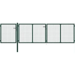 Outlet FinePRICE Puutarhaportti käyntiovella teräs 400x100cm vihreä