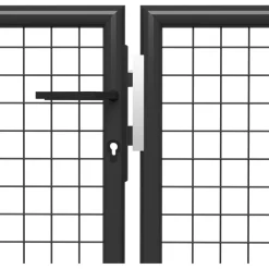 Outlet FinePRICE Puutarhaportti käyntiovella teräs 400x150cm antrasiitti